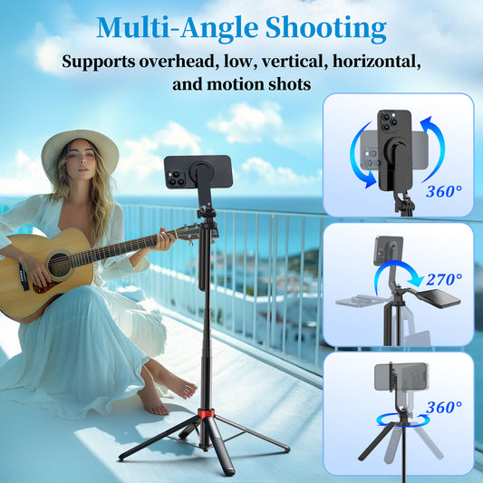 Magnetic Selfie Stick Tripod for Phone/Camera/Fill Light