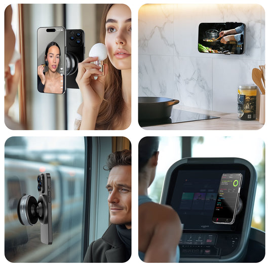 Home Magnetic Phone Mount – Strong Suction for Smooth Surfaces, 360° Rotation