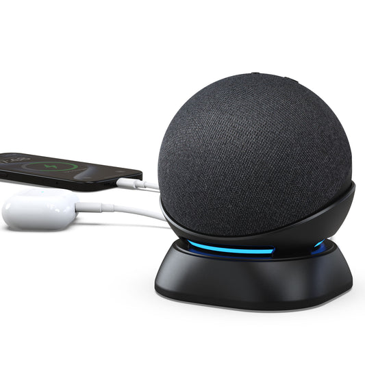 Desk Stand for Echo Dot(4th/5th Gen) with USB-C/A Charging Port