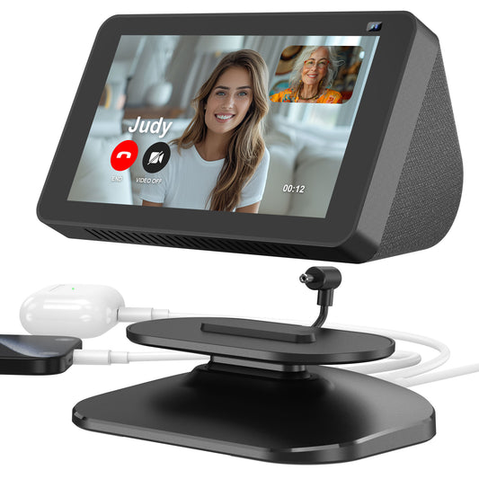 Adjustable Stand for Echo Show 5(1st & 2nd Gen) with USB-C/A Charging Port