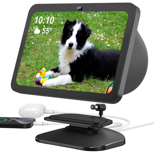 Adjustable Stand for Echo Show 8(3rd Gen) with USB-C/A Charging Port