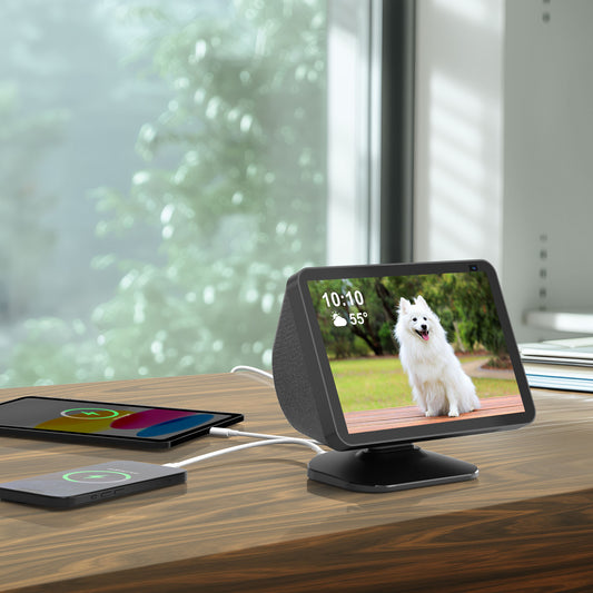 Adjustable Stand for Echo Show 8(1st & 2nd Gen) with USB-C/A Charging Port