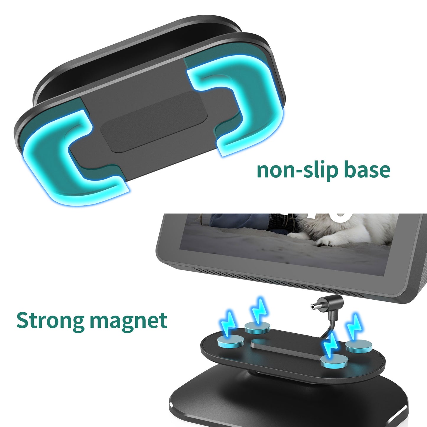 Adjustable Stand for Echo Show 5(1st & 2nd Gen) with USB-C/A Charging Port