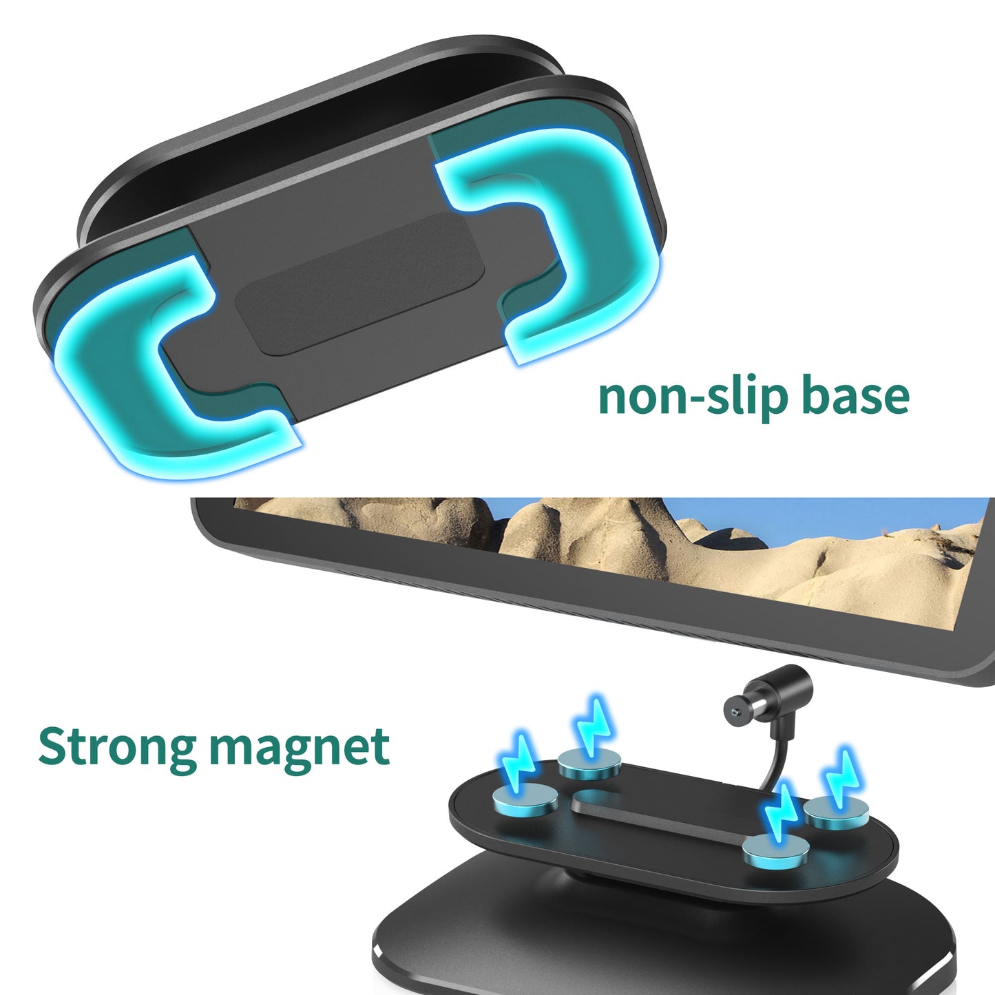 Adjustable Stand for Echo Show 8(1st & 2nd Gen) with USB-C/A Charging Port