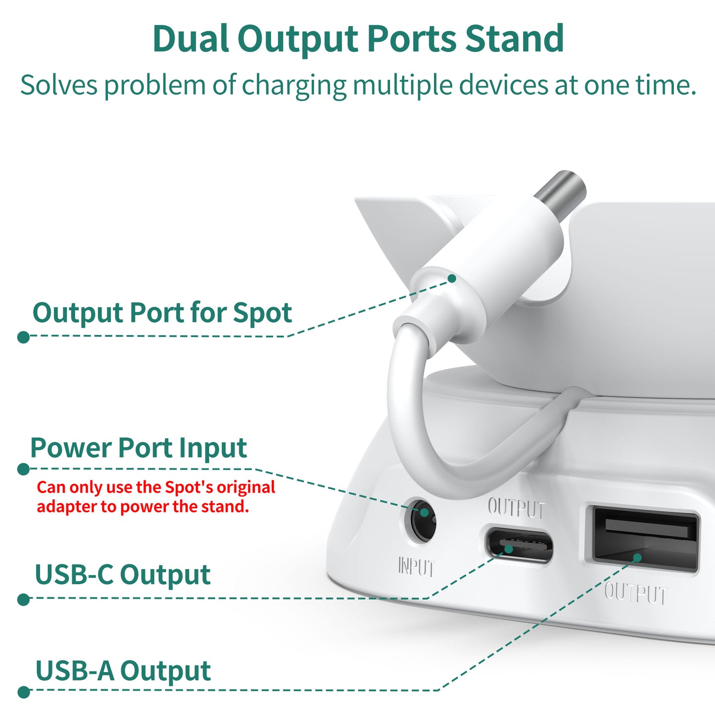 Desk Stand for Echo Spot with USB-C/A Charging Port