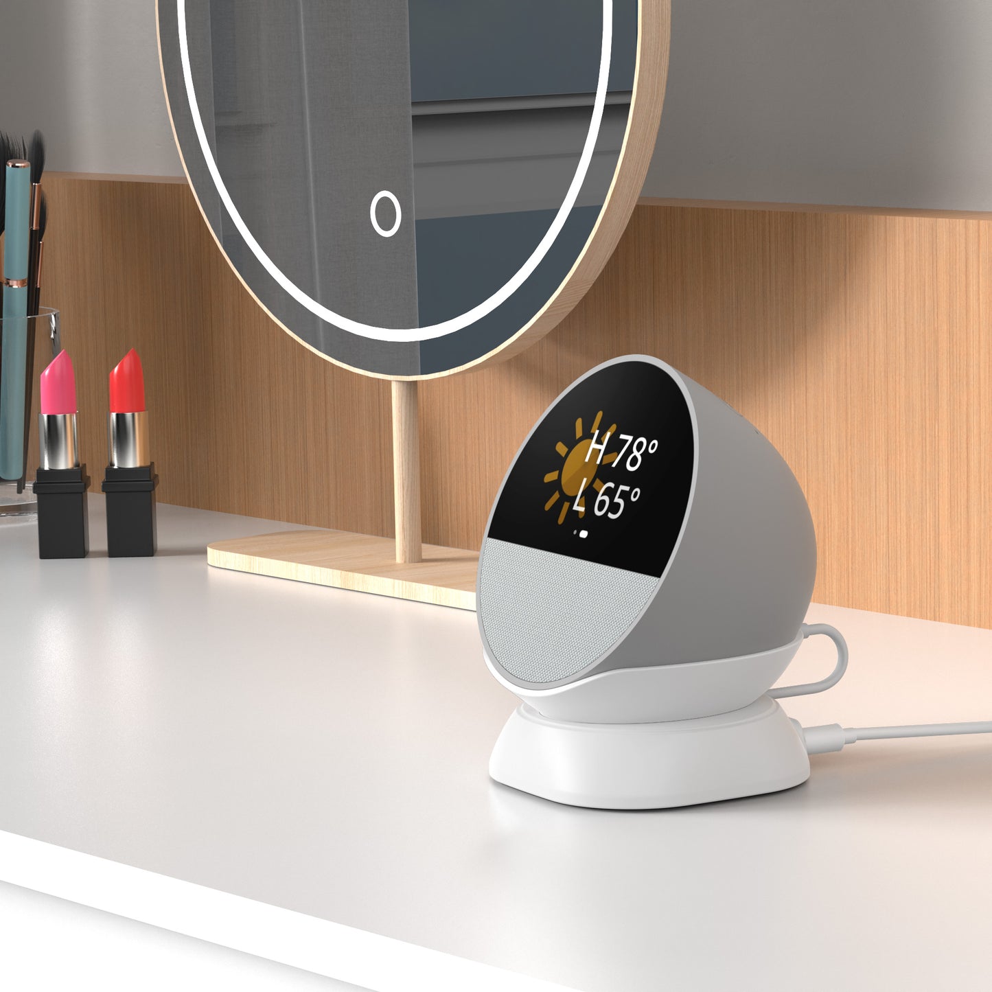 Desk Stand for Echo Spot with USB-C/A Charging Port
