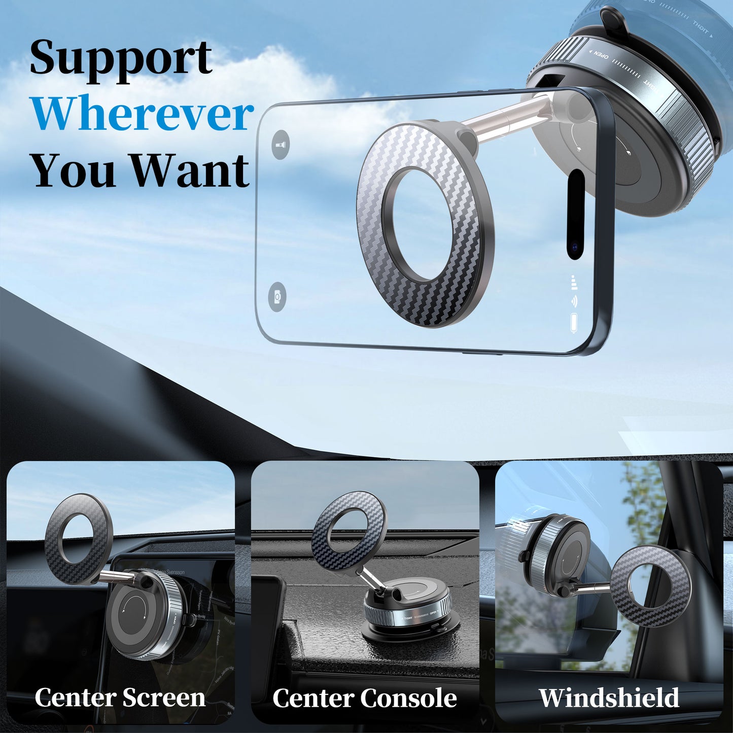Vacuum Magnetic Phone Holder