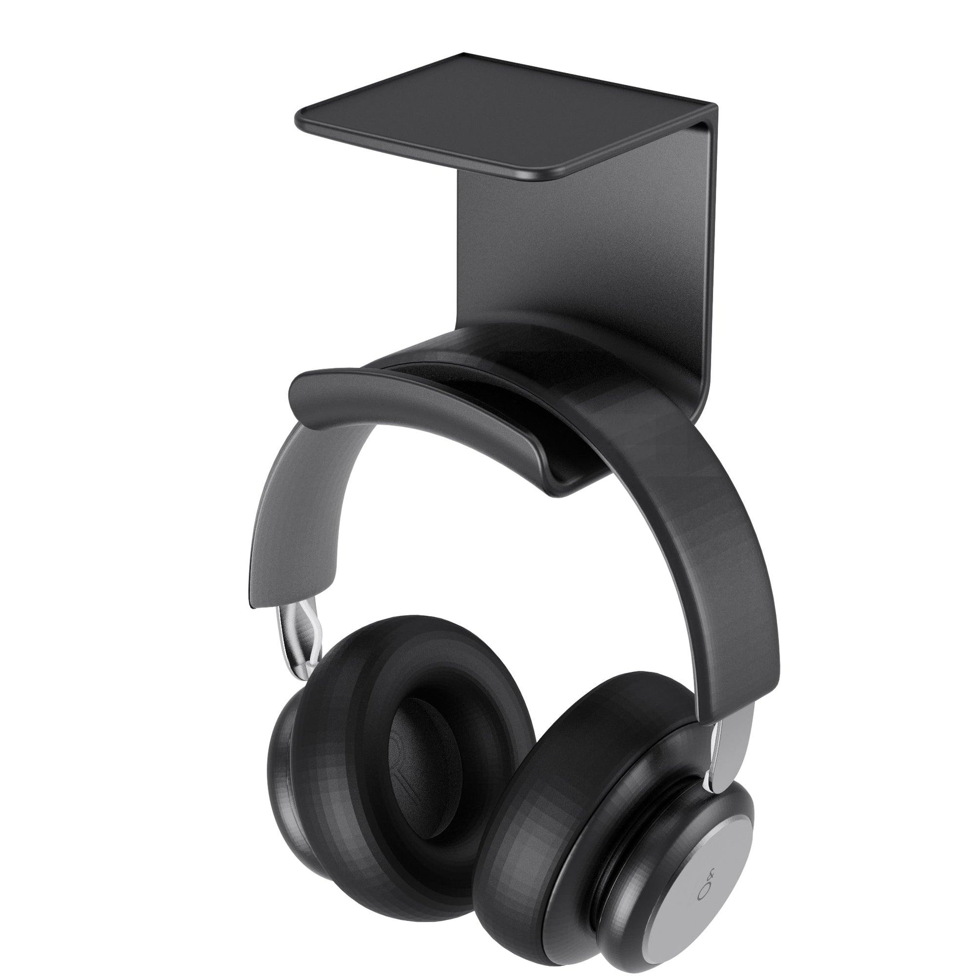 Under Desk Headphone Hanger Adhesive Headset Stand Holder Universal - PlusAcc