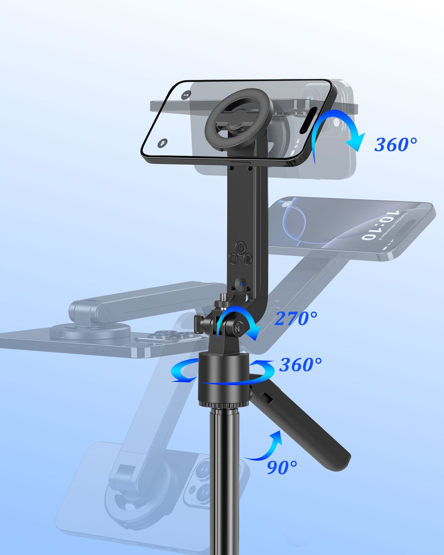 AI Face-Tracking Magnetic Floor Selfie Stick Tripod