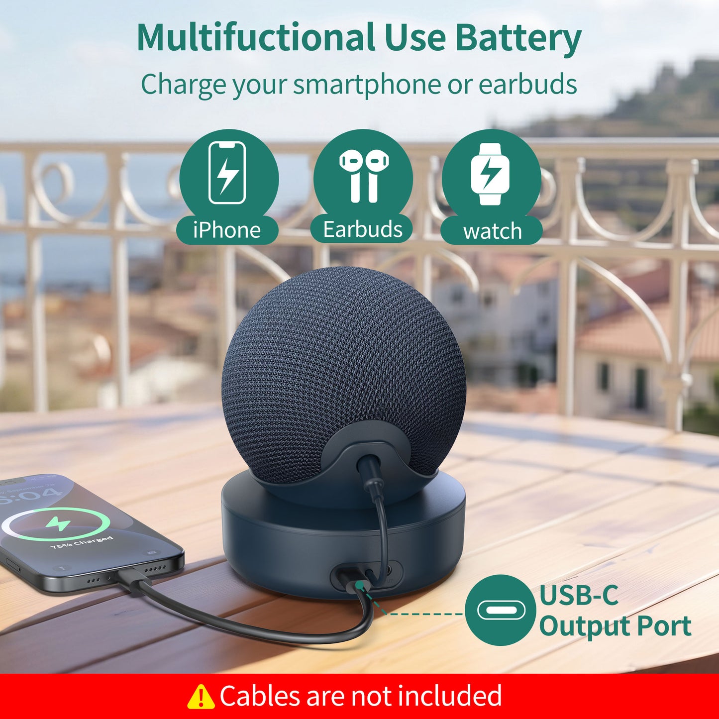 E17 Battery Base For Echo Dot Max 15000mAh