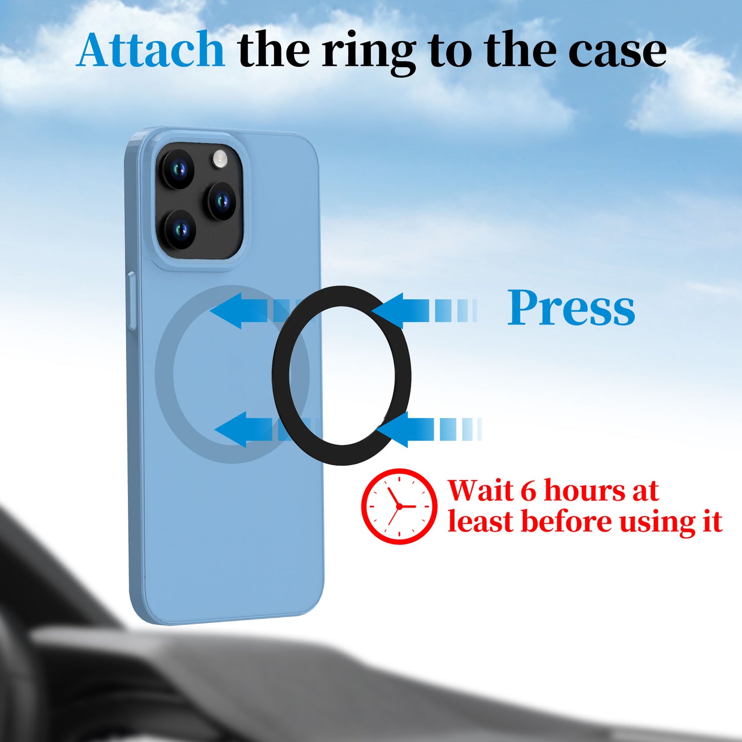 Multi‑Purpose Vacuum Suction Car & Wall Phone Mount – Strong Magnetic Hold, 360° Rotation, Reusable Nano Suction Pad