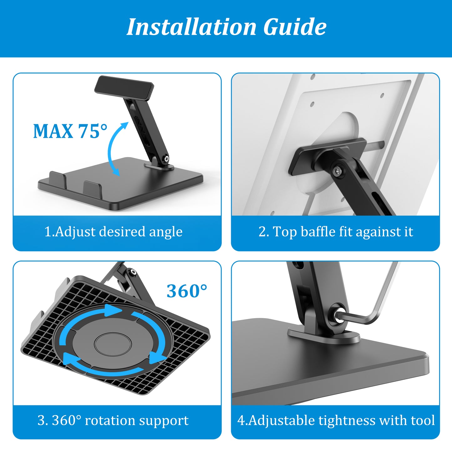 PlusAcc Stand for iPad & Show 15/21 & Tablet, Adjustable Tilt Holder