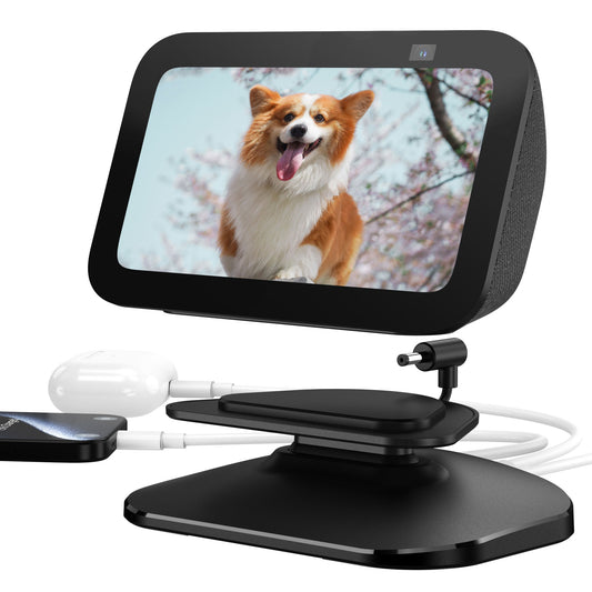 Adjustable Stand for Echo Show 5(3rd Gen) with USB-C/A Charging Port