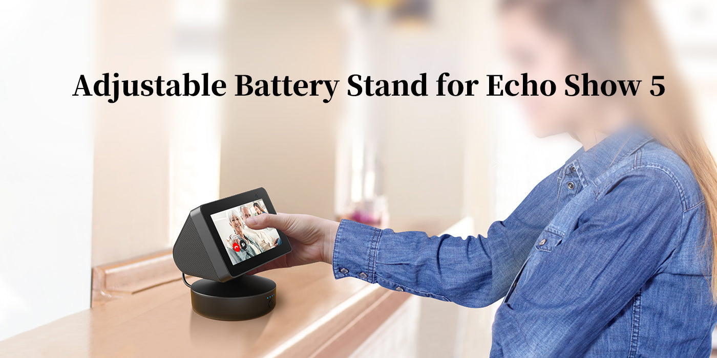 PlusAcc – Base de batterie pour Echo Dot 4ème 5ème génération, haut-parleur  Alexa 10000mAh, batterie externe