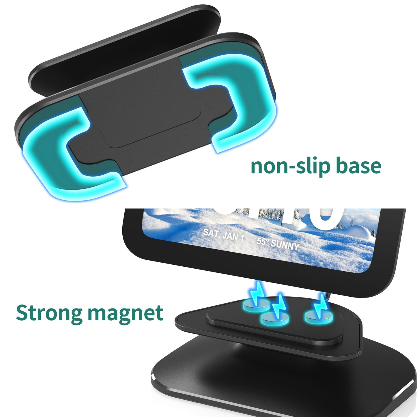 Adjustable Stand for Echo Show 5(3rd Gen) with USB-C/A Charging Port