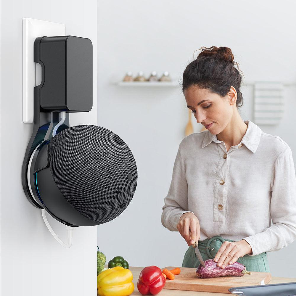 Support Mural Transparent Pour Enceinte Amazon Echo Dot Max, Pop, HomePod Mini - En Acrylique - Gain De Place