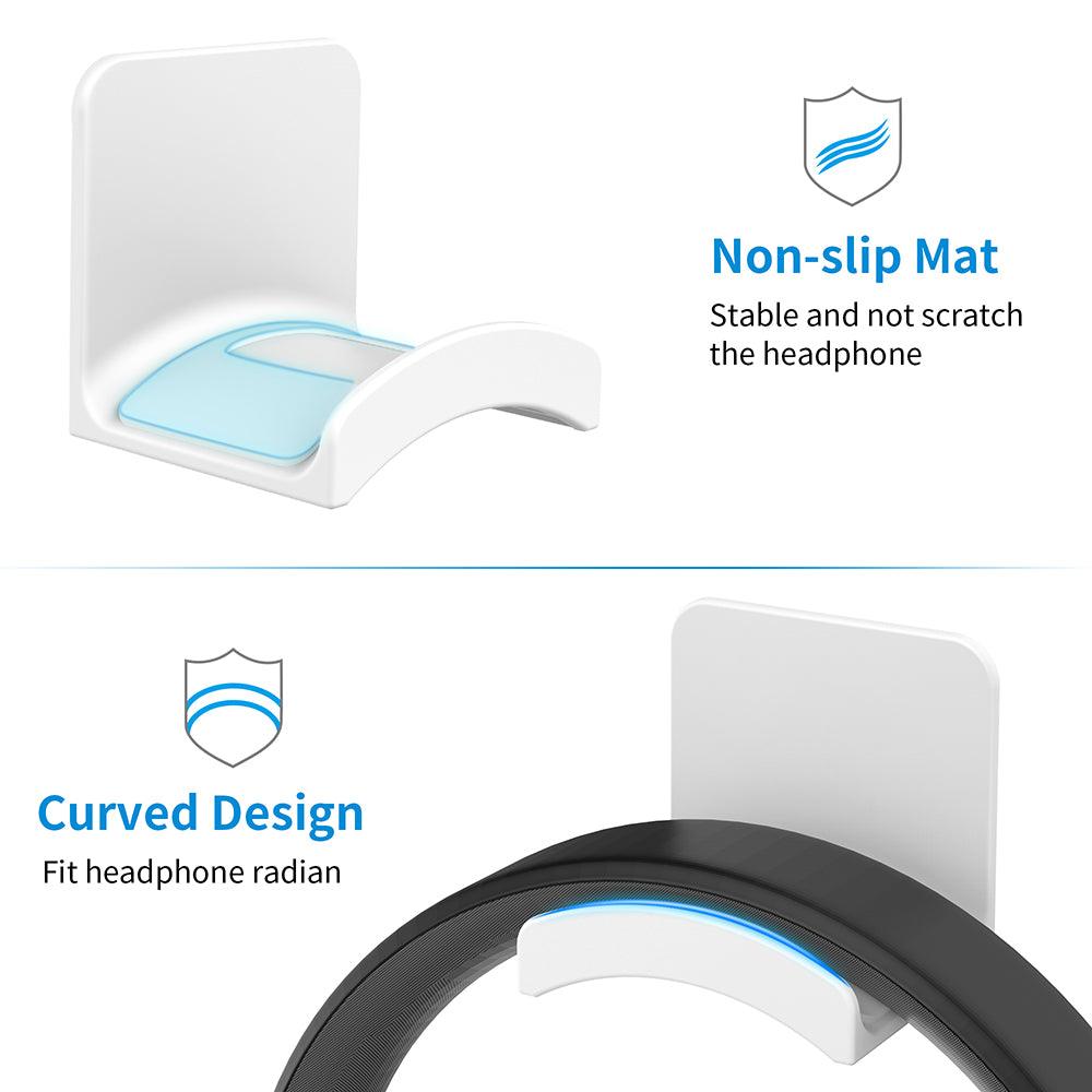 PlusAcc Headphone Stand Holder Adhesive Gaming Headset Hanger Hook Under  Desk